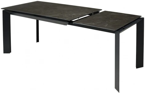 Стол CREMONA 140 KL-116 Черный мрамор матовый, итальянская керамика/ черный каркас М-City