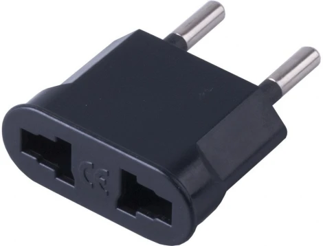 Адаптер переходник без заземления (черный) Stekker 32858