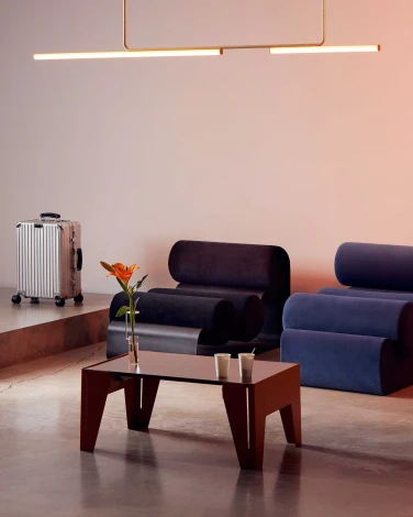 Потолочная люстра на штанге Ambrosia 315 22K матовое золото Marset A704-004-15-22K + A704-006-15(2) + 968-262 (111566)