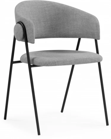 Обеденный стул Криспиан Notta (Металл,Рогожка/Серый,Черный) арт.612887