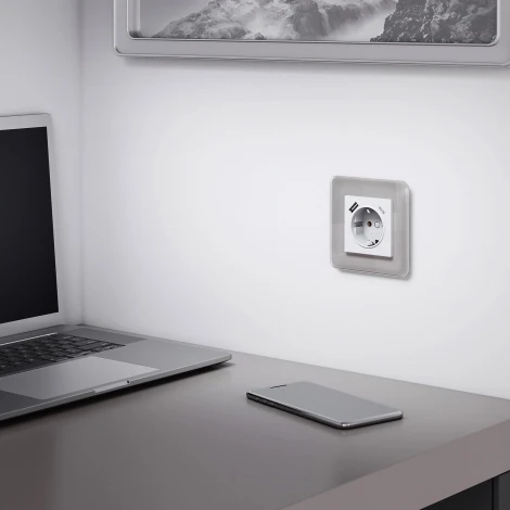 Рамка на 1 пост Elite (дымчатый, стекло) Werkel W0012417 (a057874)