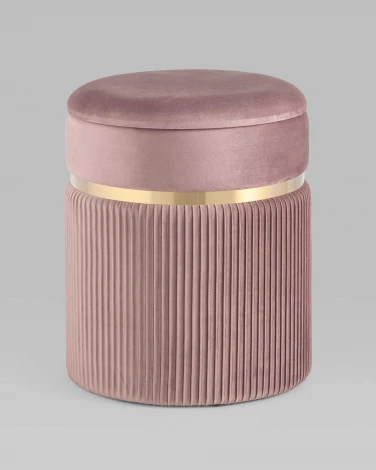 Пуф Миранда с ящиком велюр розовый УТ000025564