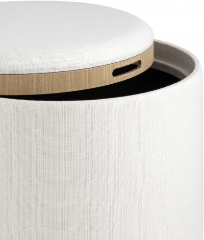 Пуф-столик с ящиком Хюгге L рогожка белый УТ000035343