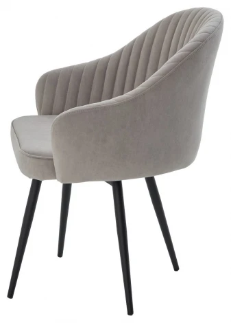 Стул ШЕЛЛ 360 град. поворот. цвет B22 Серый, велюр / черный каркас M-City 64760