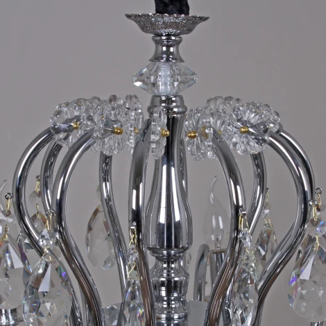 Подвесная люстра ILLUMICO IL2326-10POR-39 CR (220V, хрусталь, на цепи, подсвечник, свеча)