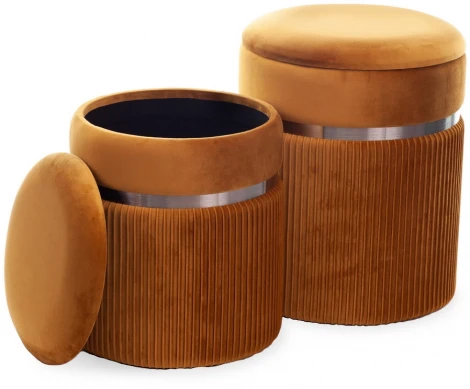 Комплект из 2 пуфиков коричневый MY iNTERNO Parma MY19B352-MS(small+big)