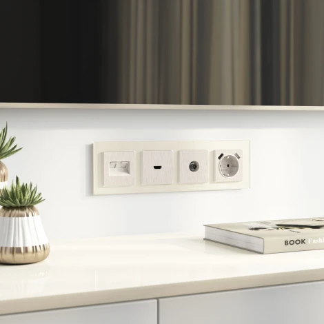 Накладка для розетки (перламутровый рифленый) HDMI Werkel WL13-HDMI-CP (a040901)