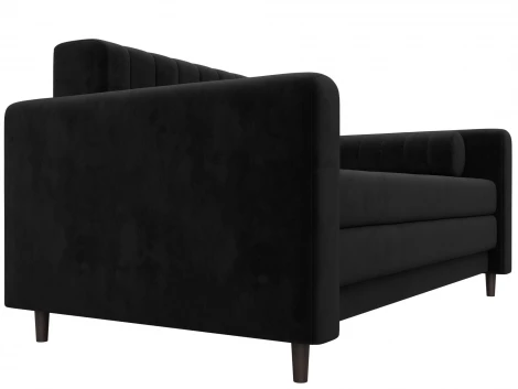 Диван прямой Лига-070 (ЛДСП,Брус,Фанера/Дерево/Велюр/Черный) Лига Диванов 129748