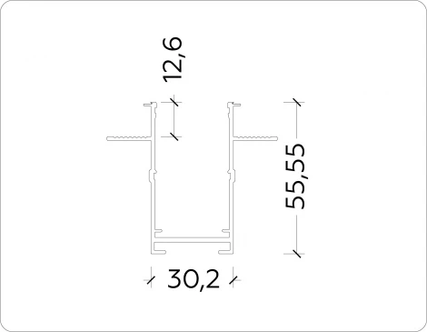 Шинопровод под гипсокартон встраиваемый магнитный Ambrella TRACK SYSTEM GL1009 (220V)