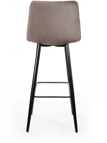 Стул барный Top Concept UNO, бархат пепельно-бежевый 25 / чёрный конус
