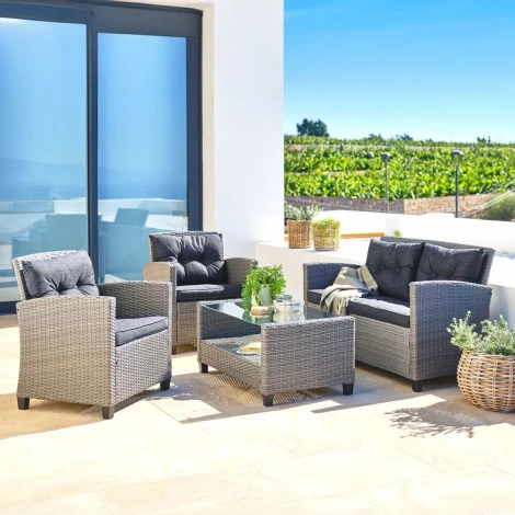 Комплект плетеной мебели Afina AFM-805B Beige/Dark grey