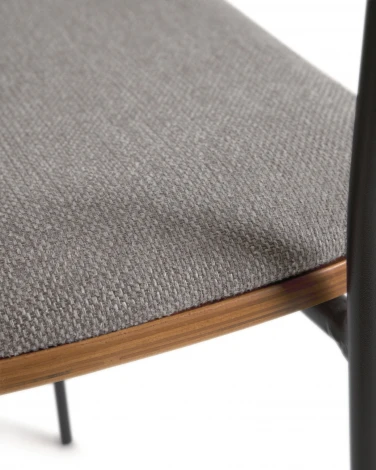 Обеденный стул La Forma (ex Julia Grup) Maureen (Коричневый/ Ясень,Шпон ореха,Дерево,Шпон,Металл,Пена)