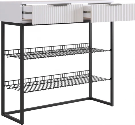 Обувница Классная 1 Mebelson (ЛДСП,Металл/Светлое дерево,Белый,Черный) арт.172188,3323