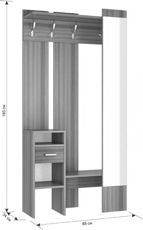 Прихожая Агата, цвет белый рамух Mebelson (арт.PR-0027.1747)