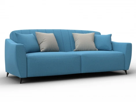 Диван-книжка Лига-095 НПБ (ДВП,ДСП,ЛДСП,Брус,Фанера,ЛДВП/Металл/Рогожка/Голубой) Лига Диванов 132565