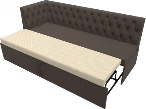 Диван кухонный Маркиз с углом слева (Коричневый/Рогожка) Лига Диванов арт.122441L