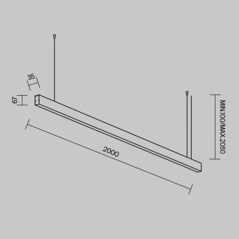 Подвесной светильник линейный светодиодный Maytoni Technical LL312048