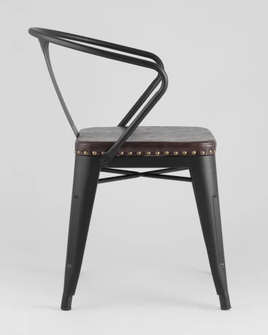 Стул Stool Group TOLIX ARMS SOFT с подлокотниками черный матовый УТ000001288