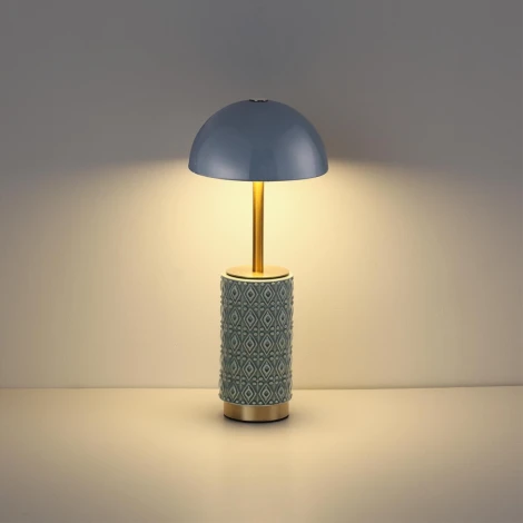 Настольная лампа беспроводная Odeon Light Lulu 5452/5TLA светлая бронза/синий/зеленый/металл/керамика LED*5W 3000K