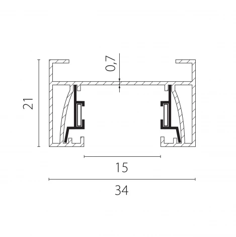 Шинопровод однофазный 2-контактный со стыковочным пазом 2 метра 220V Lightstar Barra 502028-T