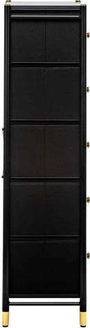 Комод Leset Нирита/Хайди, 5 ящиков, Черный (Сталь,Экокожа/Черный) арт.2500000209680