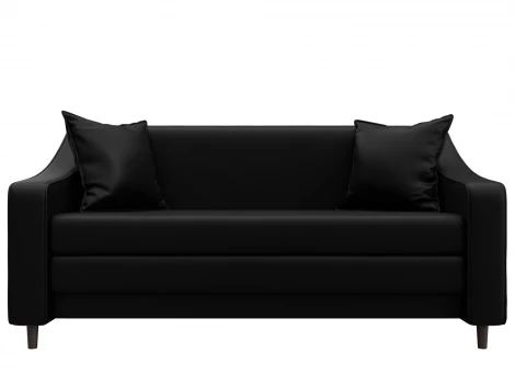 Диван прямой Лига-071 (ЛДСП,Брус,Фанера/Дерево/Экокожа/Черный) Лига Диванов 129771