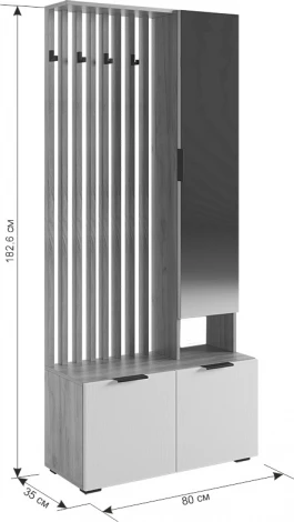 Бери Прихожая, цвет дуб крафт золотой/графит Mebelson (арт.MPR-021.2564)