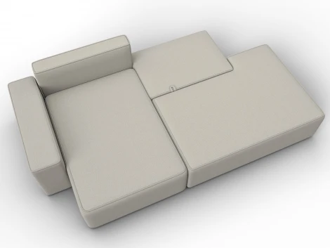 Диван угловой Лига-079 угол левый (ДСП/Пластик/Рогожка/Бежевый) Лига Диванов 129811L