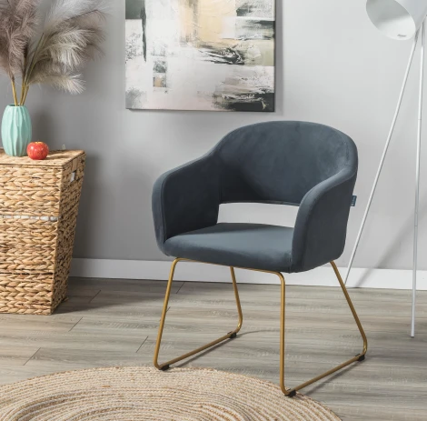 Кресло Oscar Diag grey/Линк золото R-Home арт.410118144h_Diag grey