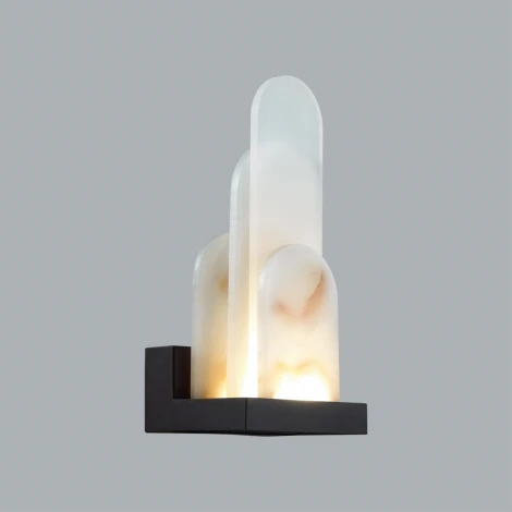 Настенный светильник Odeon Light Foros 5438/12WL черный/металл/смола под алебастр /акрил LED 12W 3000K (220V)