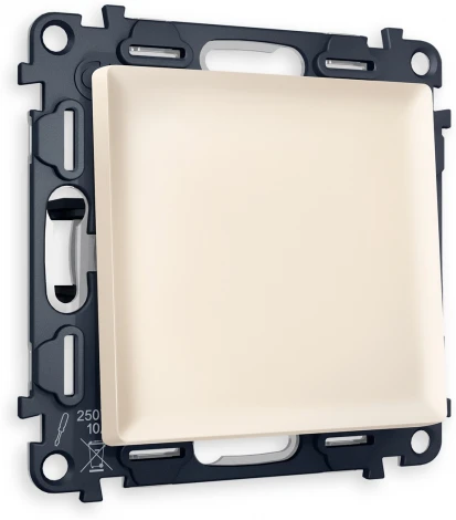 Комплект механизма Ambrella Volt 1-клавишного проходного выключателя ALFA MA321020 Бежевый матовый QUANT