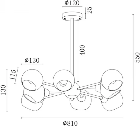 Потолочная люстра Freya Sherry FR5121PL-08G