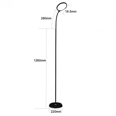 Торшер светодиодный с таймером с регулировкой цветовой температуры и яркости Reluce 00071-0.7-01 BK