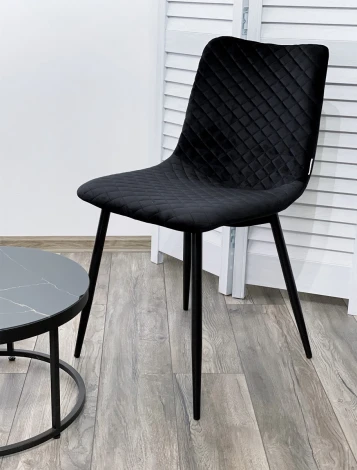 Обеденный стул M-City TINTIN BLUVEL-19 BLACK / черный каркас