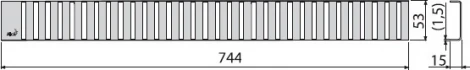Решетка AlcaPlast Line 750L глянцевая