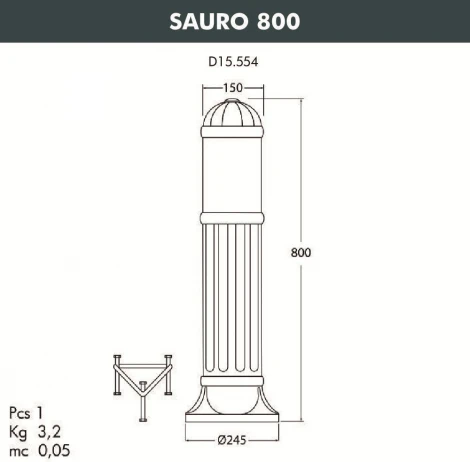 Наземный светильник Fumagalli Sauro D15.554.000.AYF1R (220V, круглые, IP55)