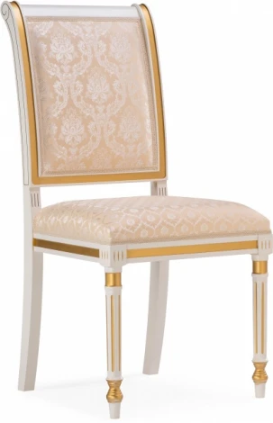 Стул деревянный Woodville Рембрандт молочный / золото патина арт.615203
