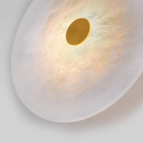 Светодиодный настенный светильник Eurosvet Thasos 40341 LED латунь с мраморным рассеивателем (220V, круглые)