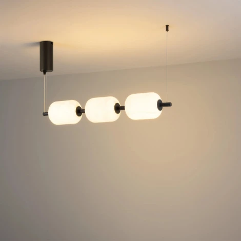Подвесной светильник SP-CARAMELA-HANG-L720-12W Warm2700 (BK, 360 deg, 230V) (Arlight, IP20, Натуральный шелк) 056885