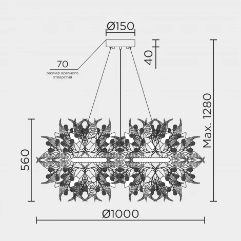 Подвесная люстра Modelux ML.6808.1000P CR