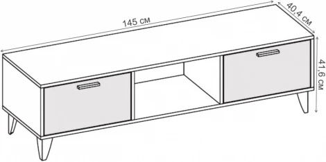 ТВ-тумбы Woodville Эго Т-3 на ножках бетон светлый / белый глянец