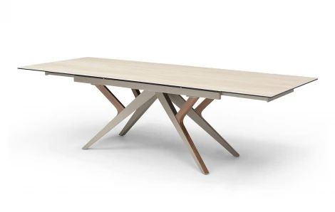 Стол DT2448 (180-260) Милан желтый травертин/ #2204 ESF 5847