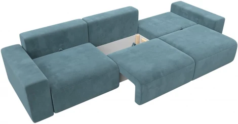 Диван прямой Лига-036 НПБ Классик Лонг (Бирюзовый/Велюр) Лига Диванов арт.121323