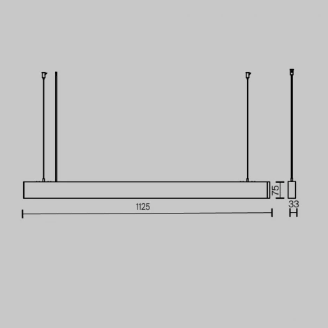 Подвесной линейный светодиодный светильник Maytoni Basis P051PL-36W2.7-6K-B (220V, на тросе)