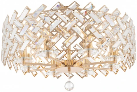 Потолочная люстра хрустальная на штанге Arte Milano Sorrento-7019 377019/8/50/570 GD (220V)