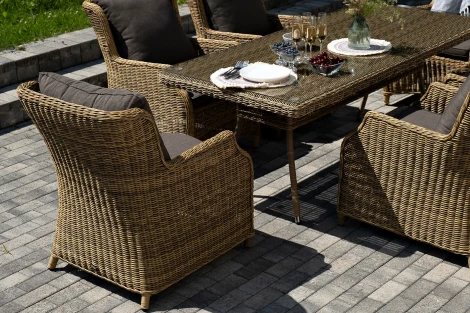 "Неаполь" обеденная группа плетеная из искусственного ротанга, цвет соломенный 4SIS арт.УТ-00008188