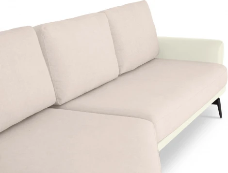 Диван Ispani угловой левый ОГОГО (арт.799384), (Ткань,Экокожа/Белый)