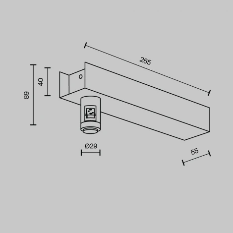 Основание настенное Wall для блока питания с вводом питания Maytoni Accessories for tracks Flarity TRA155CW-BB-PT (24V)