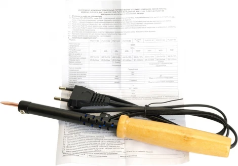 Паяльник с деревянной ручкой 65W Stekker 49985