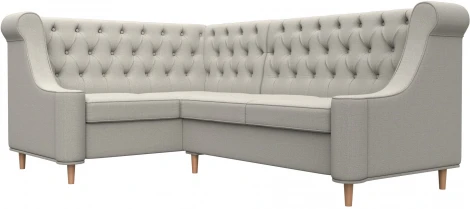 Диван кухонный угловой Бронкс левый угол (Бежевый/Рогожка) Лига Диванов арт.123978L